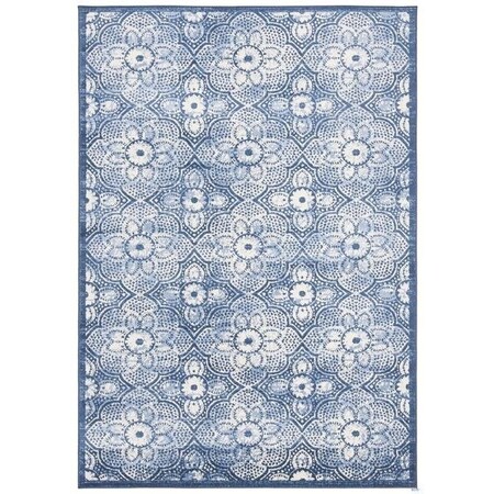 Safavieh 9 x 12 ft. Brentwood Rectangle Power-Loomed Rug Navy & Creme BNT862N-9